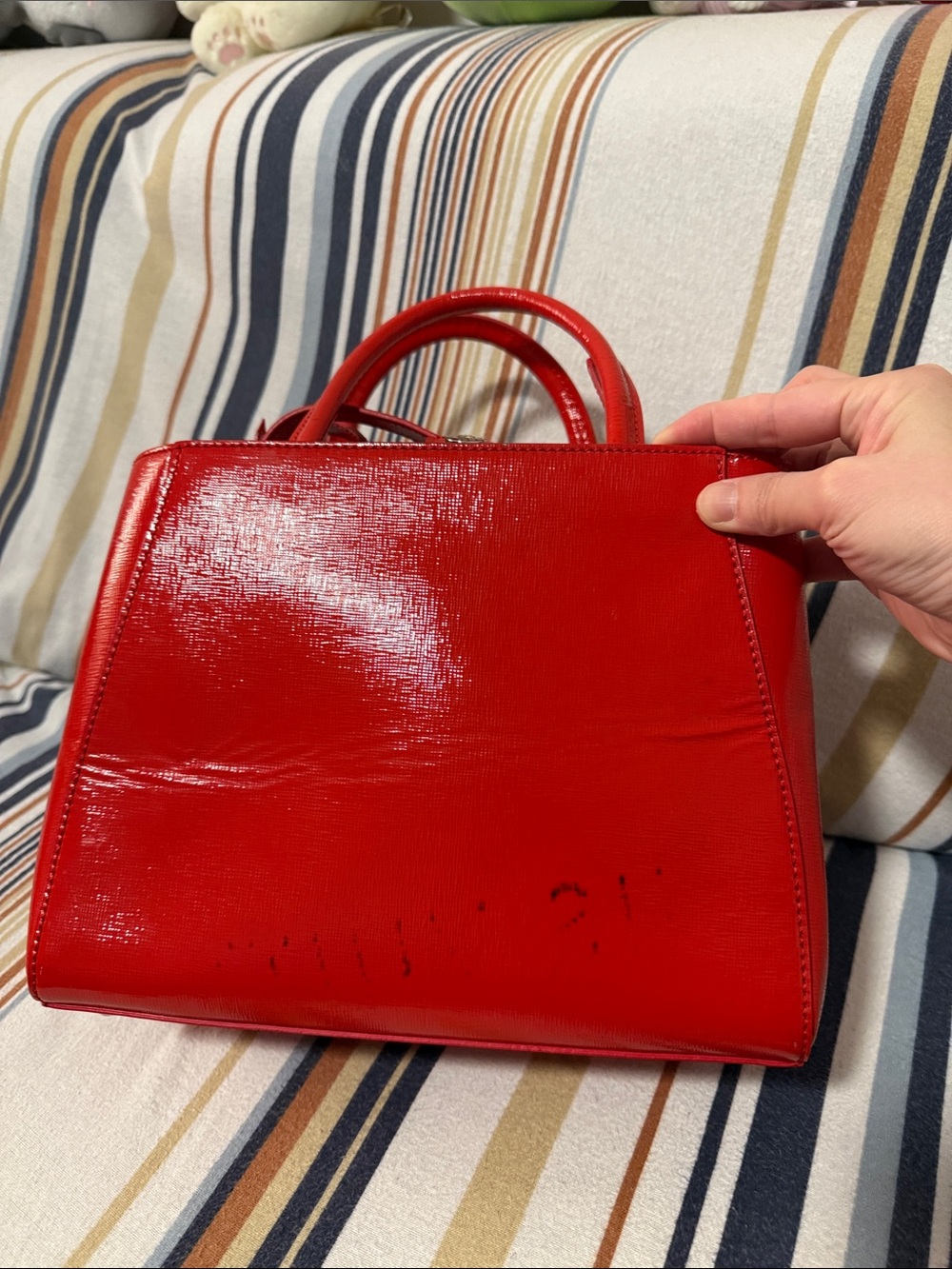 Fendi Red Leather Mini Satchel with Silver Accents - Picture 2 of 9